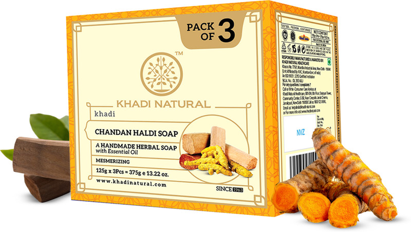 KHADI NATURAL Lavender Soap for Soft Smooth Skin|Pack of 3(375 g)