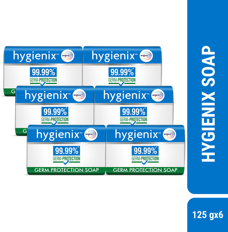 Hygienix Moisturizing Bathing Bar With 99.99% Germ-Protection Soap(6 x 125 g)