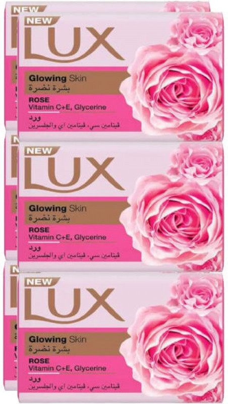 LUX Glowing Skin Rose Bar Soap 170g X 6 pic pack SAUDI ARABIA (6 x 186.67 g)