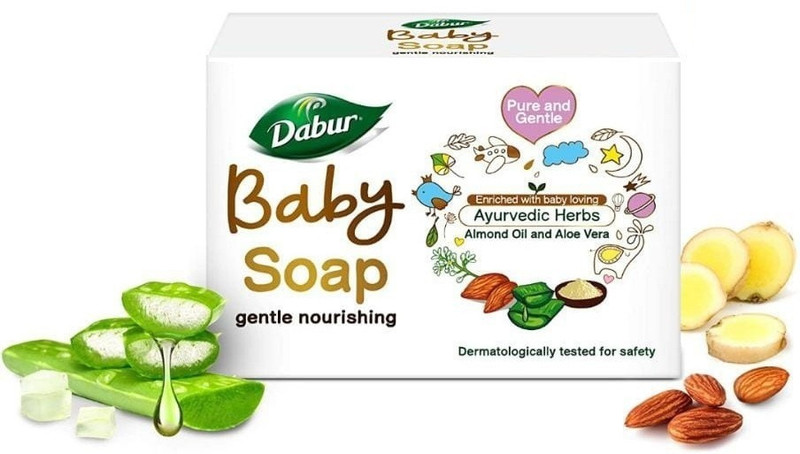 Dabur Baby Soap For Baby Skin Care /Contains Aloe Vera & Almond Oil (6x50g)(50 g)