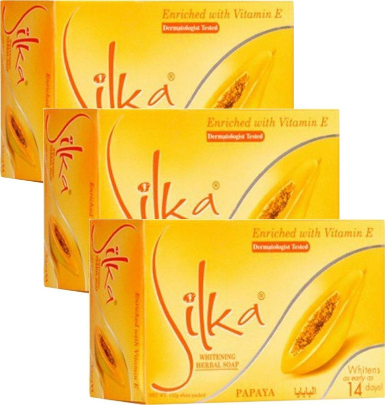 SILKA Whitening Herbal Soap 135g Pack Of 3(3 x 135 g)