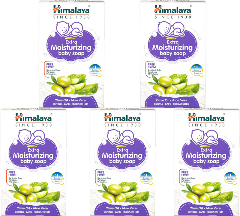 HIMALAYA EXTRA MOISTURIZING BABY SOAP 75g ( Pack of 5)(5 x 75 g)