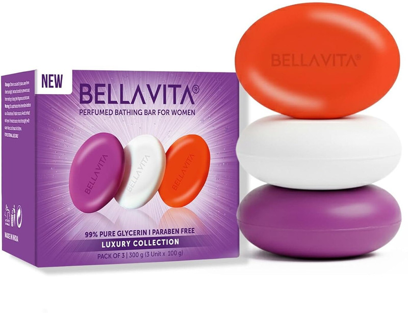 BELLAVITA Perfumed Bathing Soap Bar For Women|3X100ml|Helps in Relaxing & Cleansing Skin|(3 x 100 g)