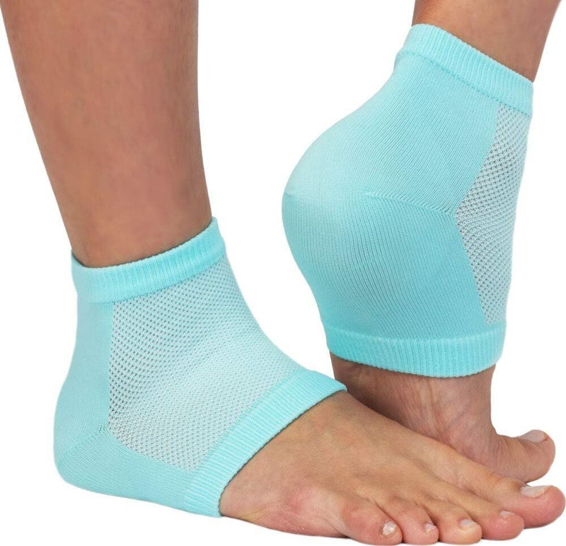 RENESMEE Heel Pain Relief Silicon Gel Heel Socks Pad Heel Support(Blue)