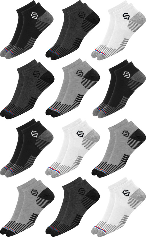 Swagr Men & Women Solid, Striped Ankle Length(Pack of 12)