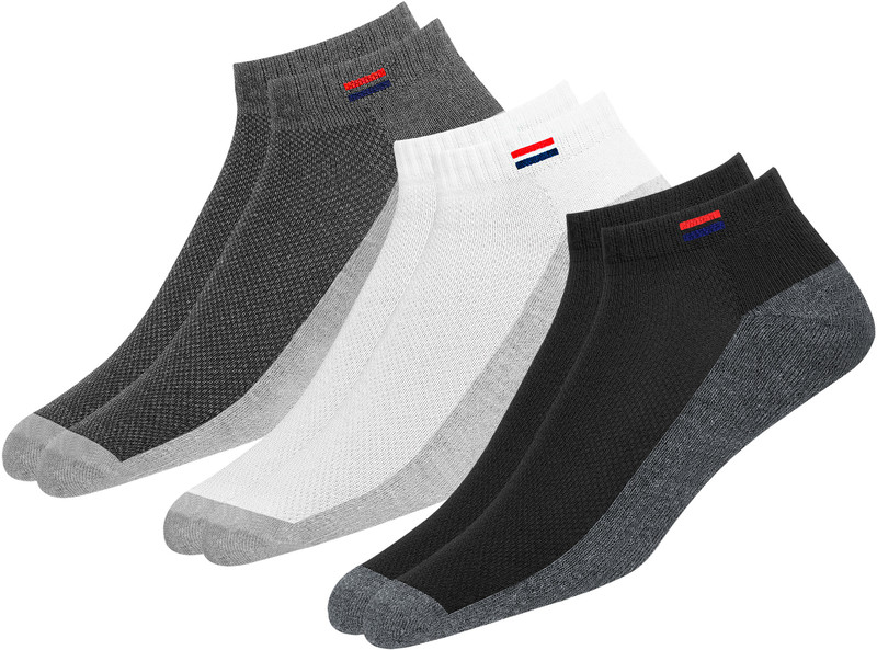 Navy Sport Men Solid Ankle Length(Pack of 3)