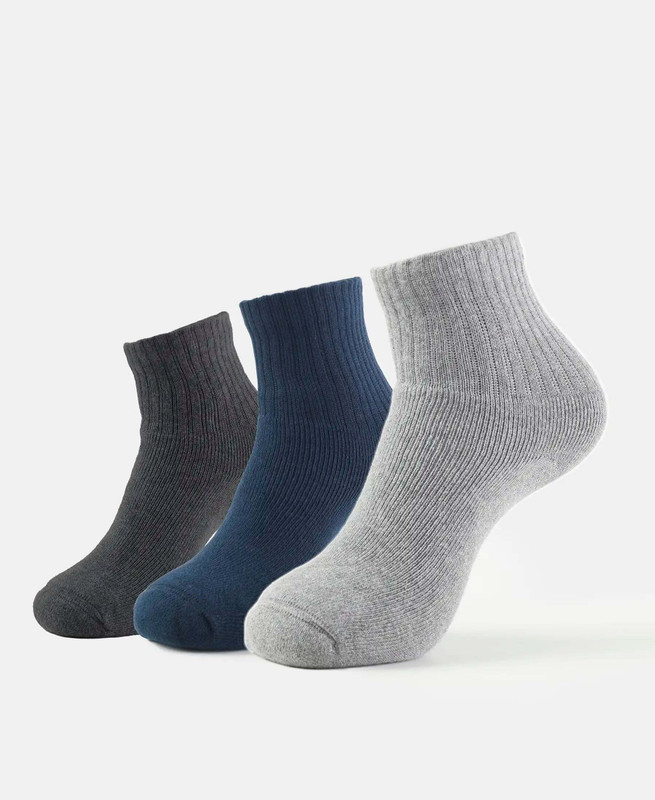 JOCKEY 7036 Compact Cotton Terry Men Solid Ankle Length(Pack of 3)