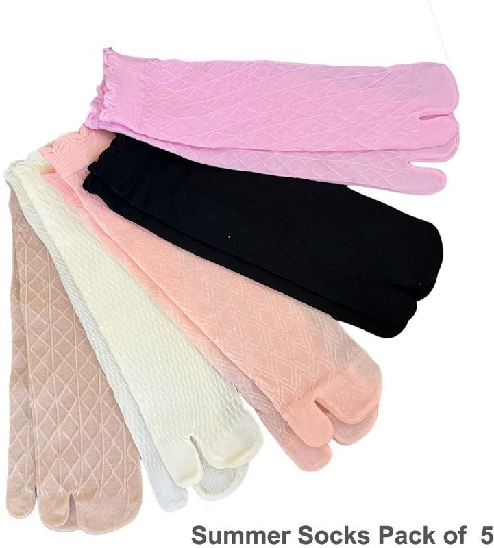 Bracevor Woman breathable summer Socks Lightweight women's socks Women Embriodered Calf Length(Pack of 5)