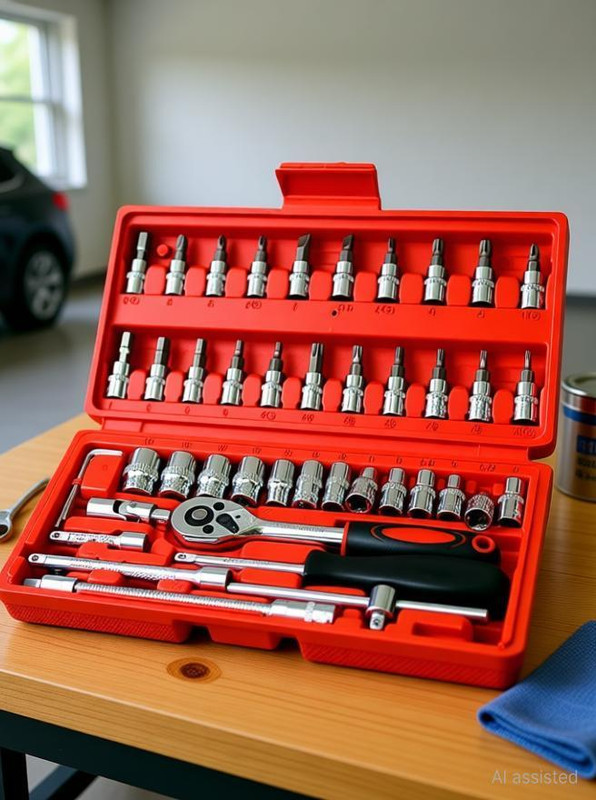 romj Toolkit 46pc red Socket Set(Pack of 1)