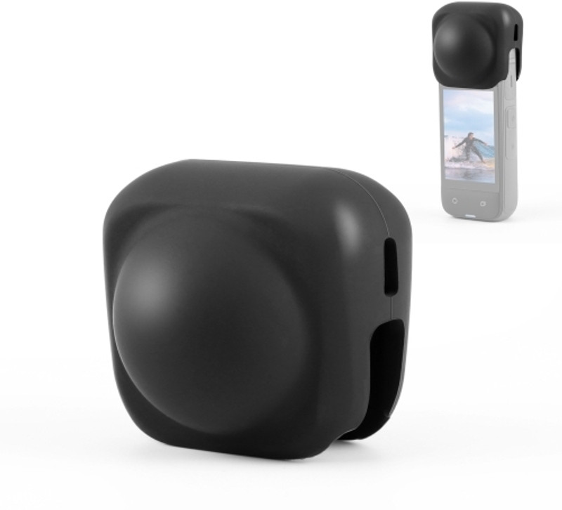 ELFOG For Insta360 X4 Silicone Protective Lens Cover (Black) SILICONECASE