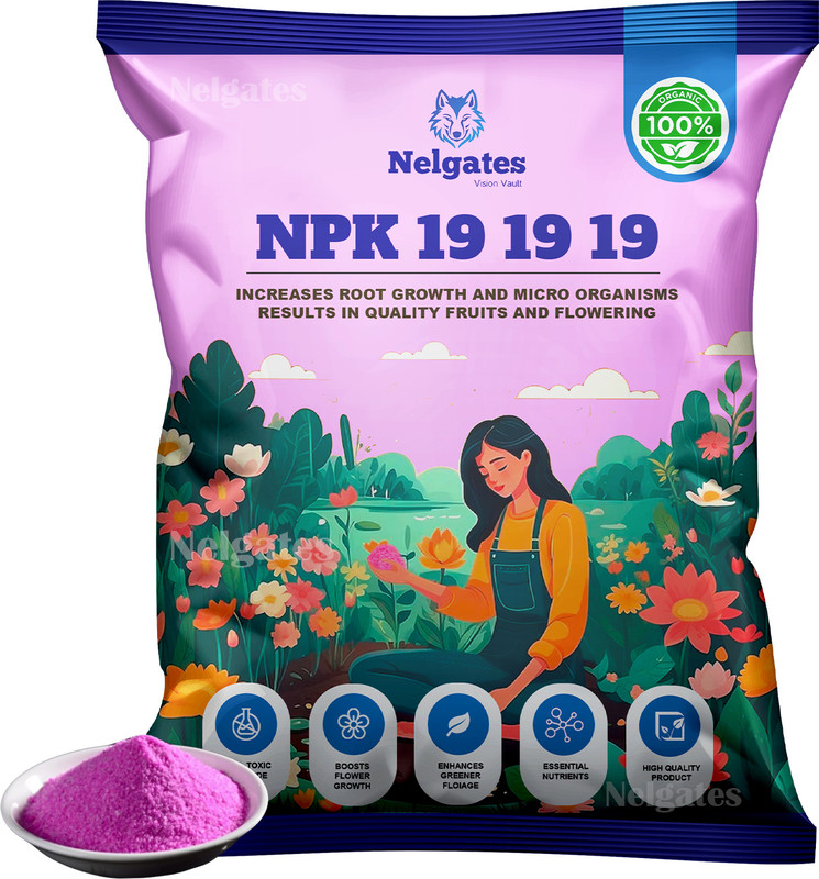 Nelgates Organic Plant fertilizer for gardening N P K 19 19 19 Fertilizer(1 kg, Powder)