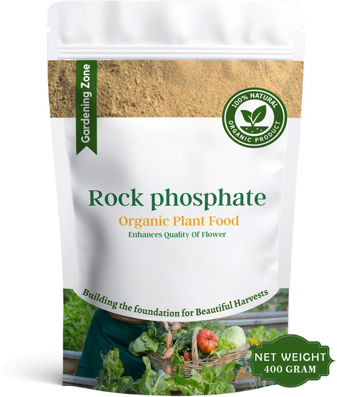 Gardening zone "Rock Phosphate | Organic Soil Fertilizer for Plant Growth" Fertilizer(0.4 kg, Powder)