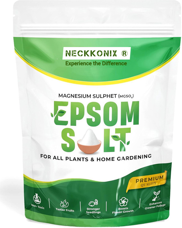 Neckkonix Epsom Salt | Magnesium Sulfate for Plants | Natural Plant Supplement Fertilizer, Potting Mixture, Manure(1 kg, Granules)