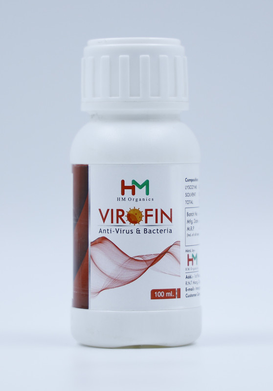 HM Organics Virofin Anti-Virus and Bacteria for Plants used in farms Fertilizer(0.1 L, Liquid)