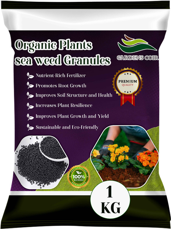GARDENSCOIR SEA WEED EXTRACT GRANULES- SEA WEED FERTILIZER FOR PLANTS Fertilizer(1 kg, Granules)