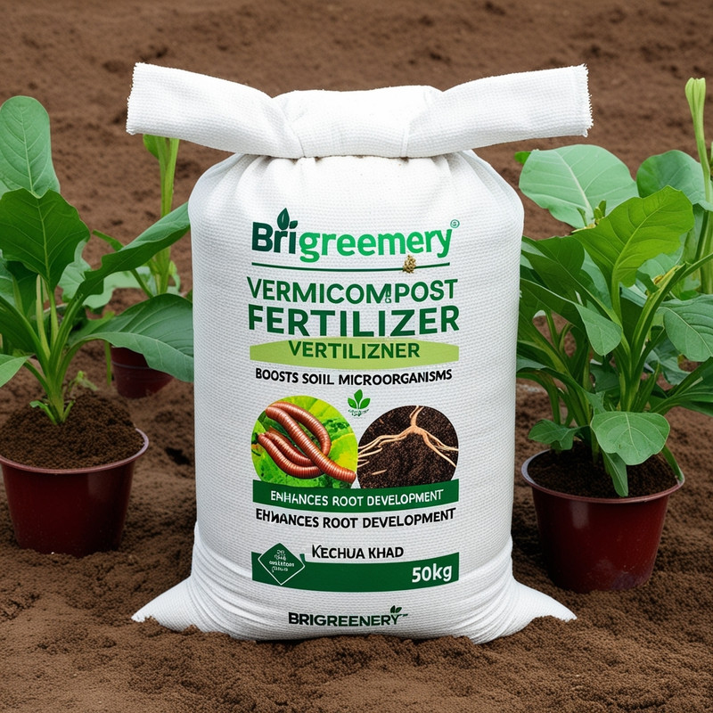 BriGreenery Organic Compost Fertilizer 50kg for All Types of Plants Manure(50 kg, Powder)