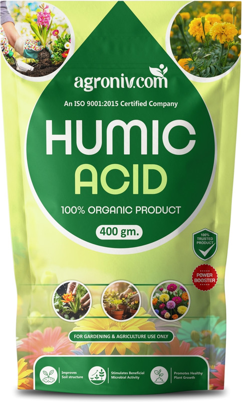 agroniv.com Humic Acid Fertilizer For Plant Growth Enhancer and improves Plant Root System Fertilizer(0.4 kg, Powder)