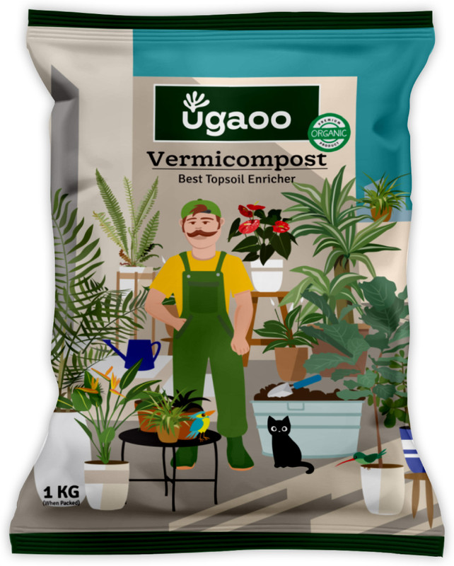 UGAOO Organic Vermicompost for Plants - Fertilizer(5 kg, Powder)