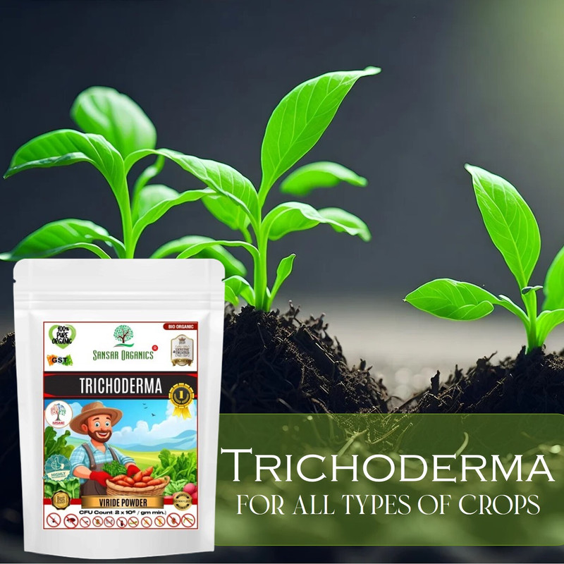 Sansar Organics Trichoderma - Viride Powder, Prevents Fungal and Bacterial Diseases in Plants, Manure(2 kg, Powder)