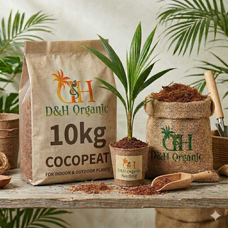 dhorganic Cocopeat Loose Powder Potting Mixture(10 kg, Powder)