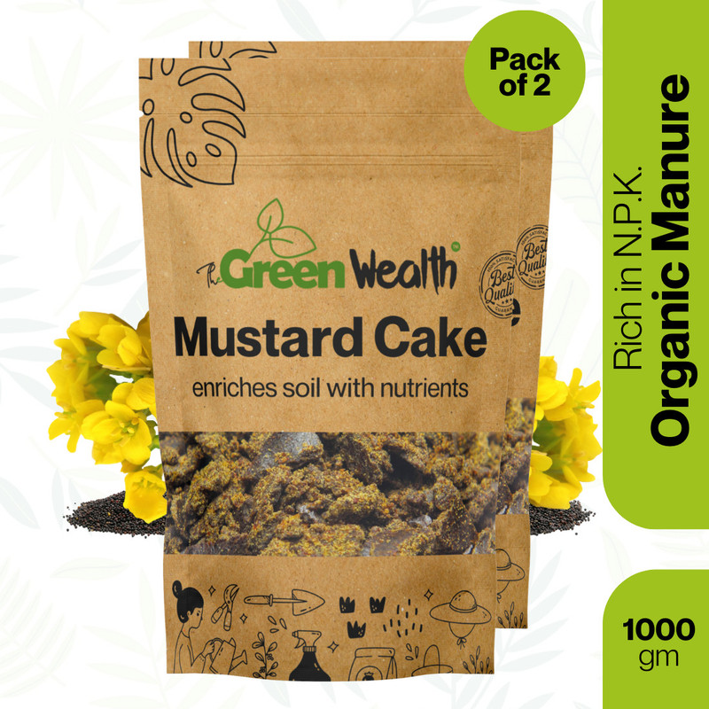 TheGreenWealth Mustard Cake Fertilizer for Plants Manure, Fertilizer, Potting Mixture(1 kg, Cake)