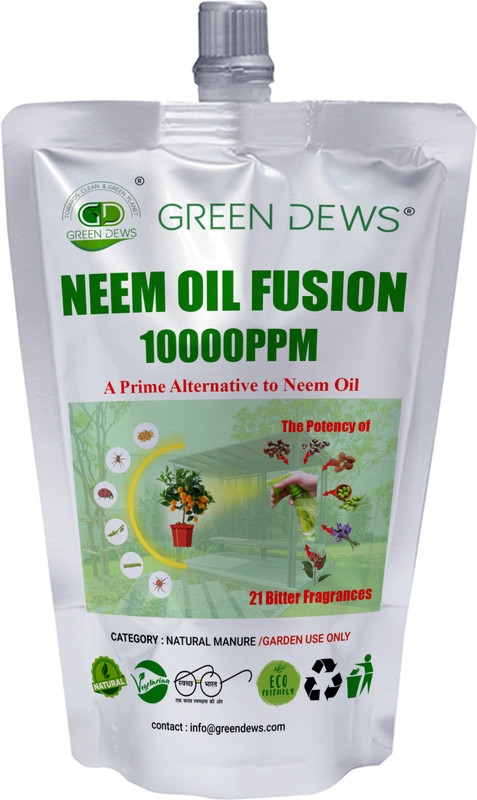 Green Dews Neem Oil Fusion 10000ppm Substitute of Neem Oil for Lawn & Garden Protection Fertilizer(0.5 L, Liquid)