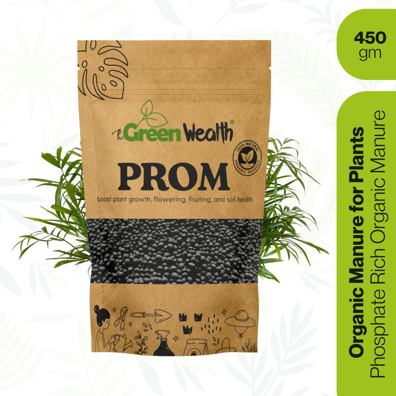 TheGreenWealth PROM Phosphate Rich Organic Manure for Home & Kitchen Gardening Manure, Fertilizer, Potting Mixture(450 g, Granules)