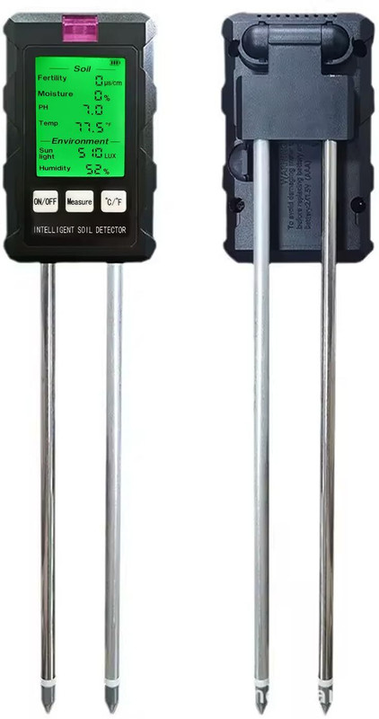 amiciSense 6-in-1 Soil Tester – Ultimate Soil Health Meter with Dual 180mm Probes Soil Test Kit(Set of 1)