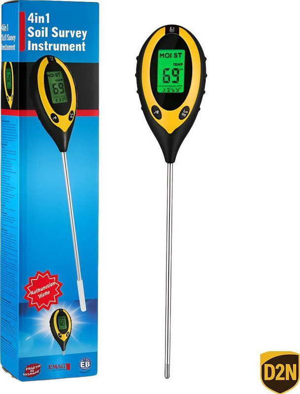 D2N 4 in 1 Digital Soil Meter Moisture,Sunlight & Temperature Tester for Plant USE Soil Test Kit(Set of 0)