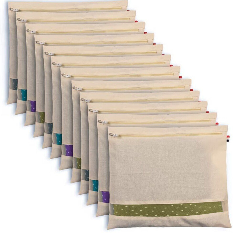 Prisha Enterprise 6 Piece Cotton Saree Cover Set (Cream) Cotton Laundry Bag (Cream) Cotton Laundry Bag(Cream)