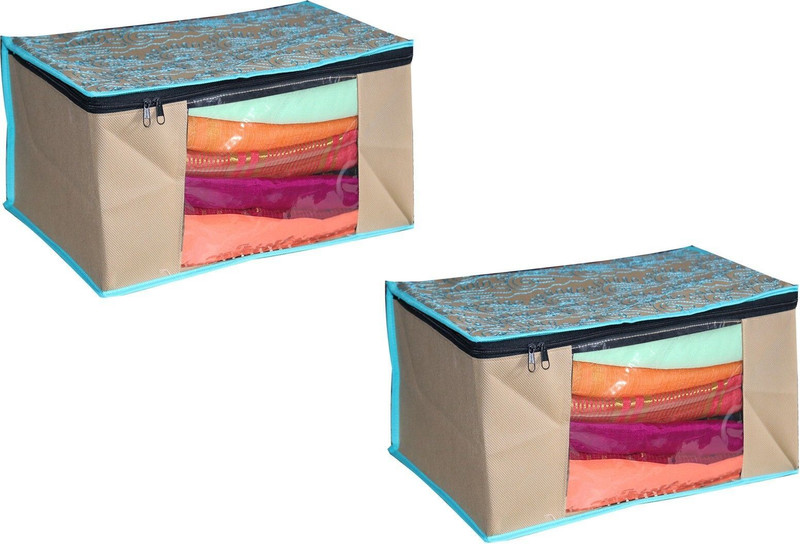 CHAMPARAN Non Woven Printed Saree Covers/Garment Bags Cotton Laundry Bag(Pink)