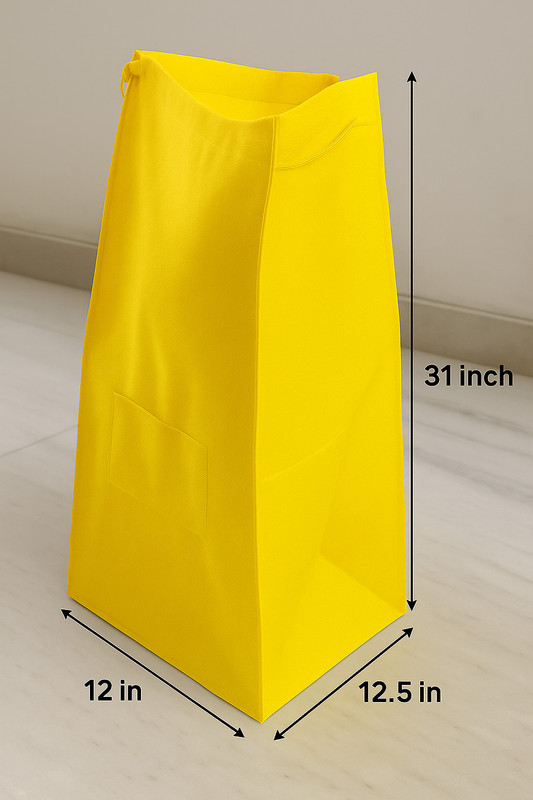 echoes of elegance 5 pieces Laundry, Storage Non Woven Carry Bag (31x12.5x12 inch) Polyester Laundry Bag(Yellow)