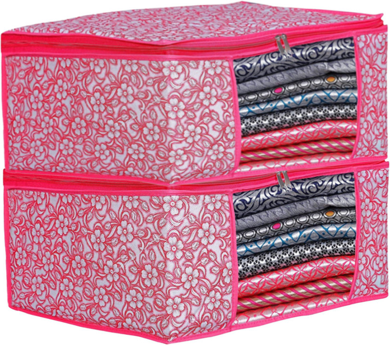 Champaran Industries Cloth Safety Bag for Sarees,Lahanga,Cloths,Suits,Pants Shirt Cotton Laundry Bag(Pink)