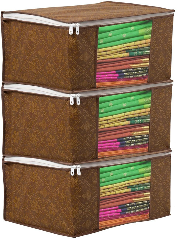KAUMODAKI Non-Woven Saree Bags Polyester Laundry Bag(Brown)