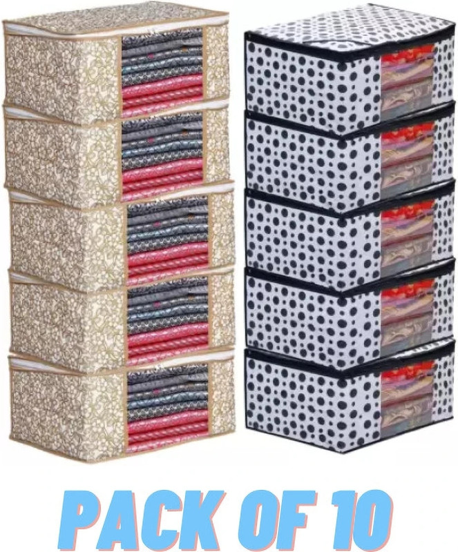 CHAMPARAN Pants Shirts Storage Space Clothes cover/Storage Cover/Cloth Cover Pack Of Cotton Laundry Bag(Multicolor)