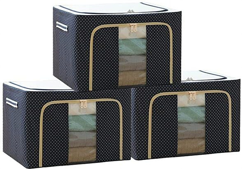 godglow 66L Cloth Storage Bag (Pack of 3) Cotton Laundry Bag(Multicolor)