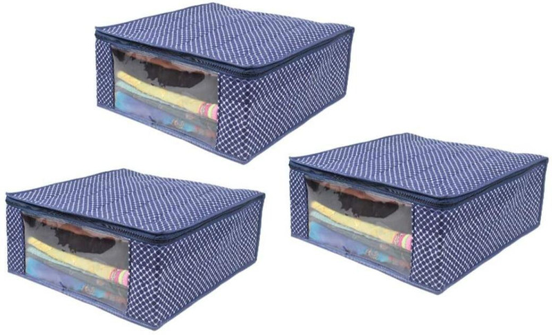 Tiarakrafts Presents high quilted cotton saree cover Poly-canvas Laundry Bag(Navy Blue)
