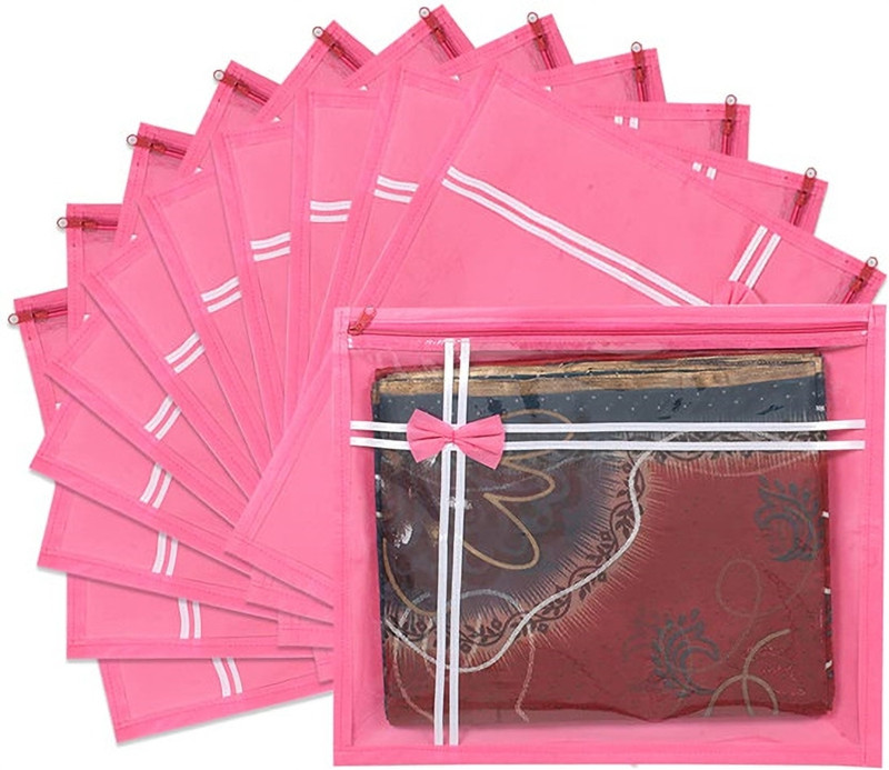 Tiarakrafts Single packing Saree Cover Garments cover PINK pack of Poly-canvas Laundry Bag(Pink)