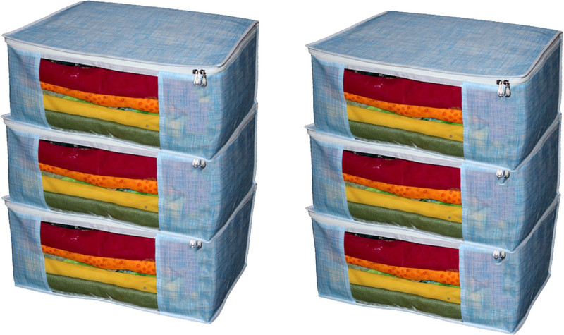 CHAMPARAN Blue_ Khakhi 6 Cotton Laundry Bag(Blue)
