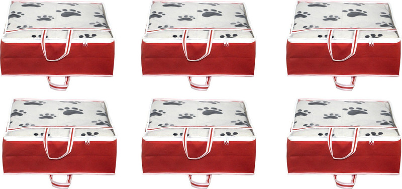 CHAMPARAN Non Woven blanket Cover/Under Bed Storage Cotton Laundry Bag(Red)