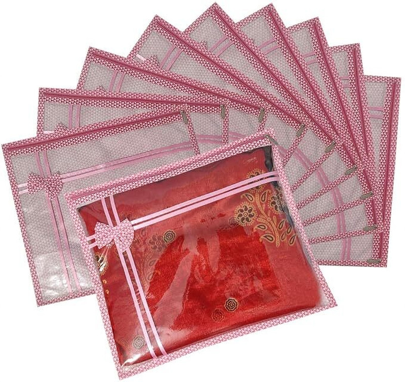 alam enterprises Gift saree Cover 6-pcs Cotton Laundry Bag(Red)