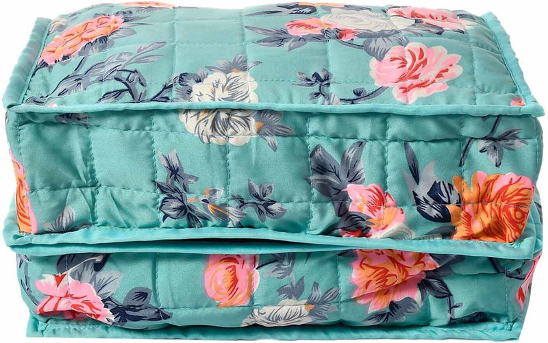 CHAMPARAN Flower Printed Foldable Cotton Undergarments, Clothes Cotton Laundry Bag(Green)