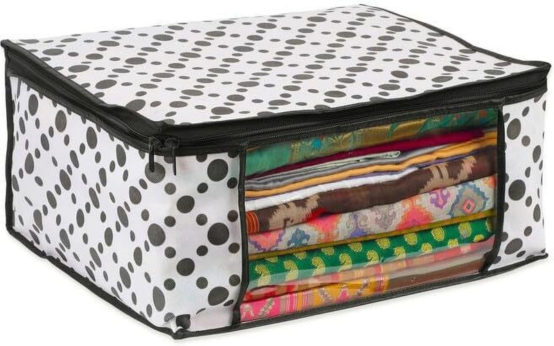 CHAMPARAN Wardrobe Bag | Saree Cover Closet Organizer / Cotton Laundry Bag(Black)