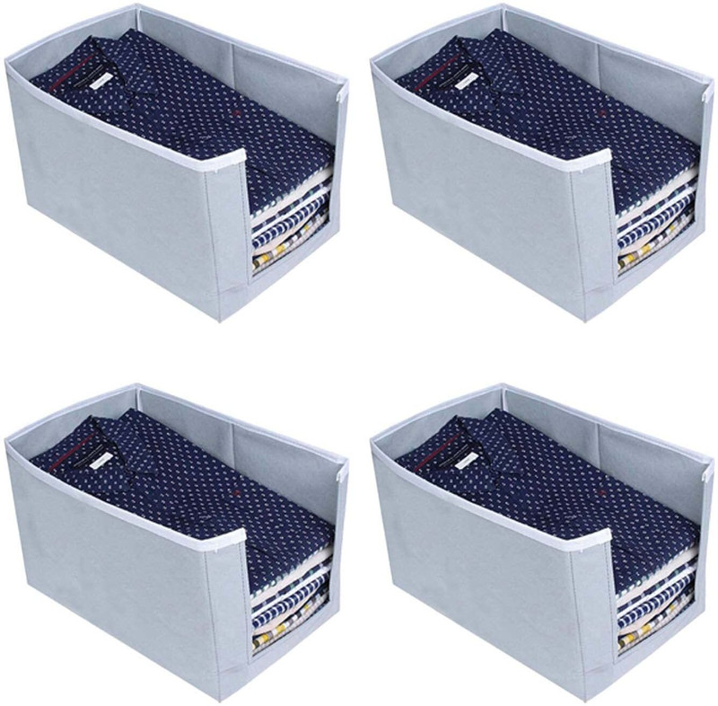 STORAGERIGHT Shirt Stacker Essental clothes covers for wardrobe organizer Cotton Laundry Bag(Grey)