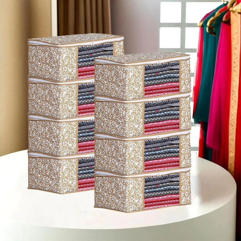 CHAMPARAN Clothes / Storage Cover Storage Space Saver Multipurpose Bag / Wardrobe Cotton Laundry Bag(Beige)