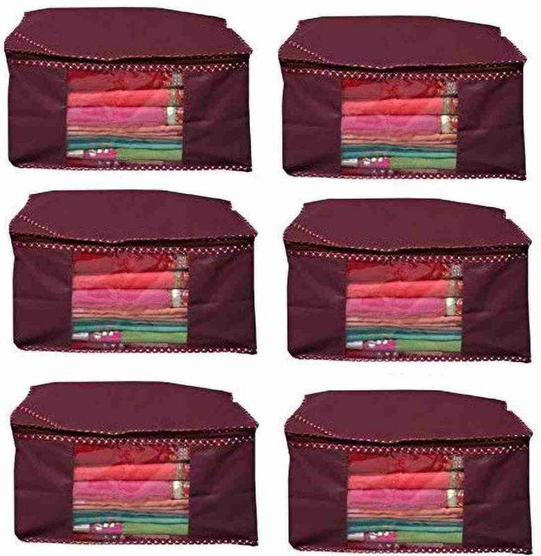 Tiarakrafts Big Siz Saree Cover for Storing saree and clothes Poly-canvas Laundry Bag(Maroon)