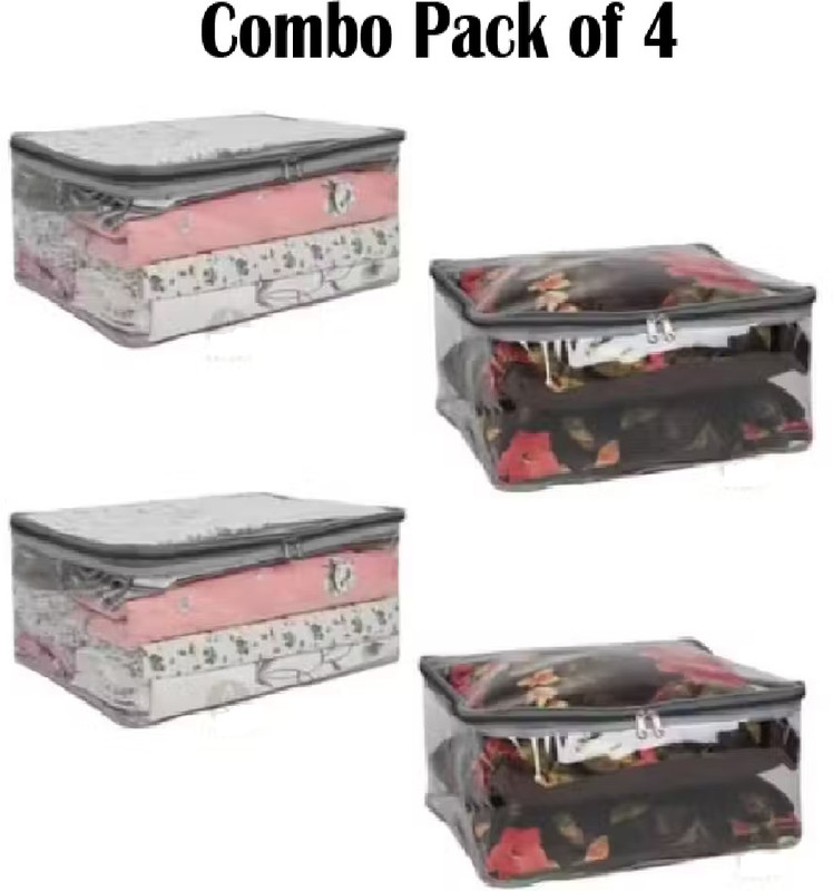 KFIA Transparent Cloth Cover Combo Pack of 5 Cotton Laundry Bag(Transparent)