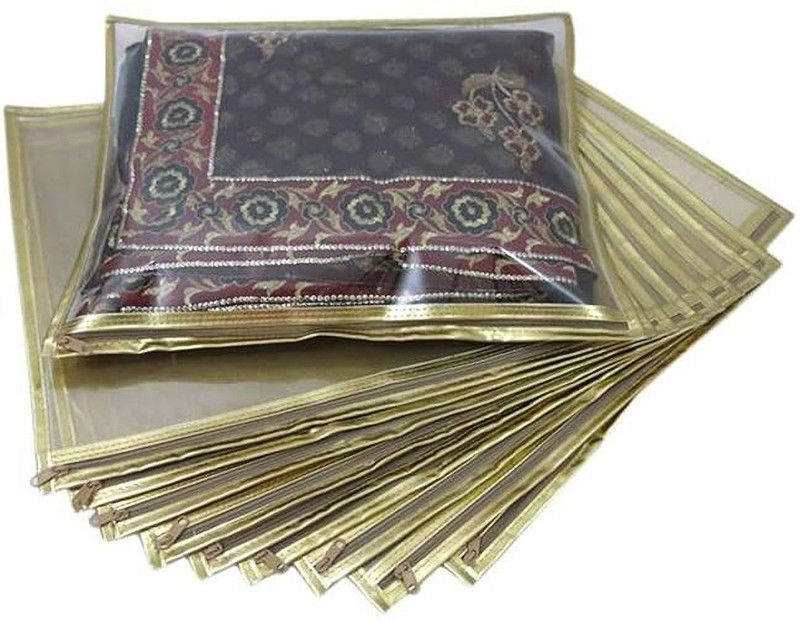 Suleman Golden Saree Cover Non Woven Zipper Waterproof Saree cover Polyester Laundry Bag(Gold)