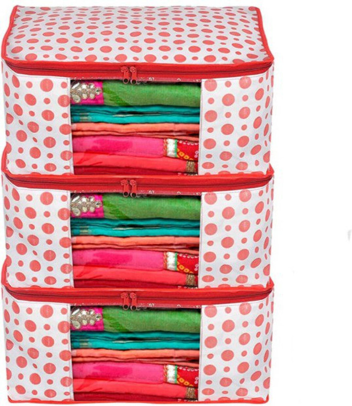 Champaran Industries Garment Cover Cotton Laundry Bag(RED AND WHITE)