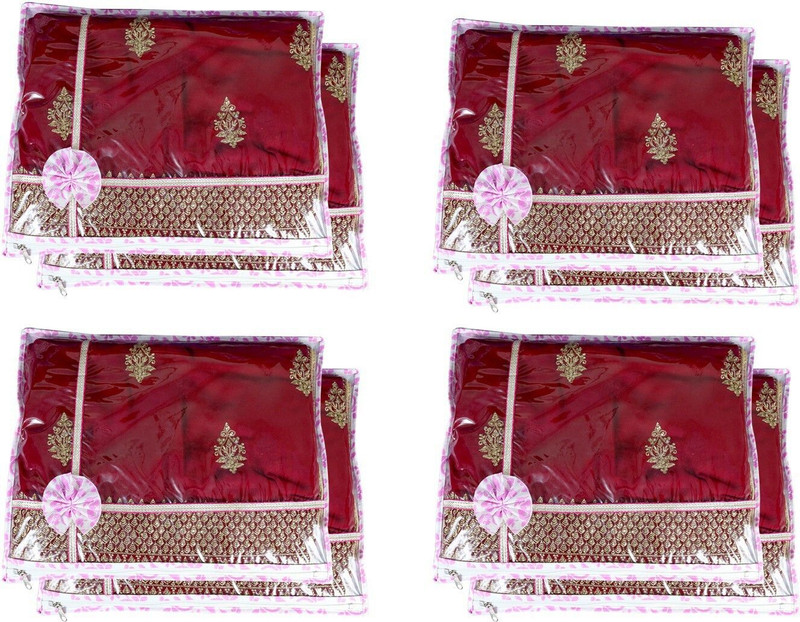 CHAMPARAN Non Woven Fabric Single Saree Cover/Garment Bag Cotton Laundry Bag(Red)